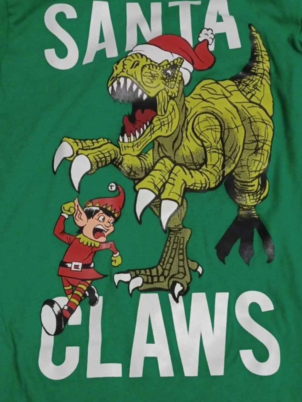 The Children's Place Green 'Santa Claws' Long-Sleeve Shirt For Boys Size 7/8